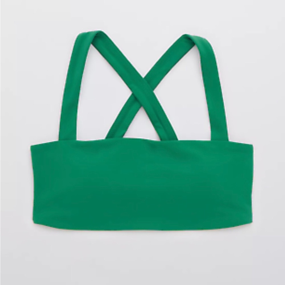 Aerie Offline Green Crisscross Straps Sports Bra NWT XL